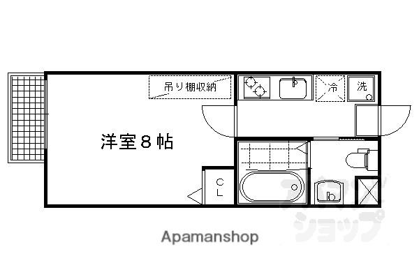 フラッティ上七軒(1K/1階)の間取り写真