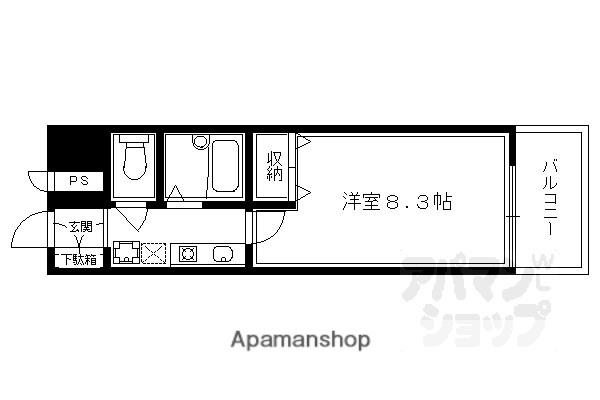 SIX BIJOUX堺町六角(1K/3階)の間取り写真
