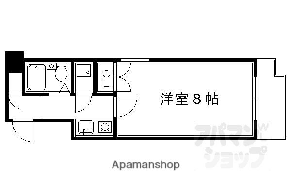 FUSE四条(1K/6階)の間取り写真