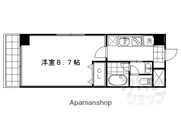 メイプルチハナ(1K/6階)の間取り写真