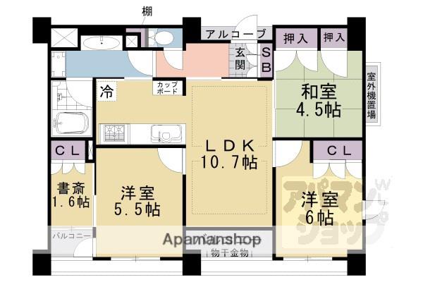 ネバーランド御所南(3LDK/10階)の間取り写真