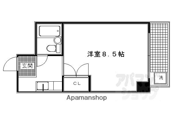 あおきハイツ(1K/2階)の間取り写真