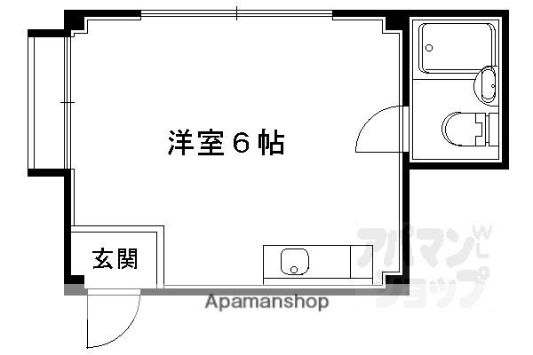 築山マンション(ワンルーム/2階)の間取り写真