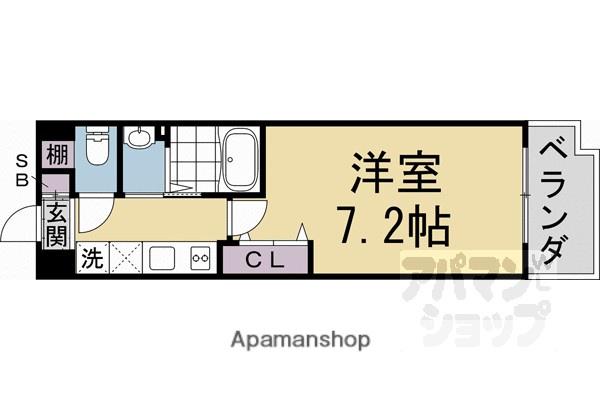 ウィル室町(1K/3階)の間取り写真