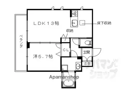 シャーメゾン紫野(1LDK/1階)の間取り写真