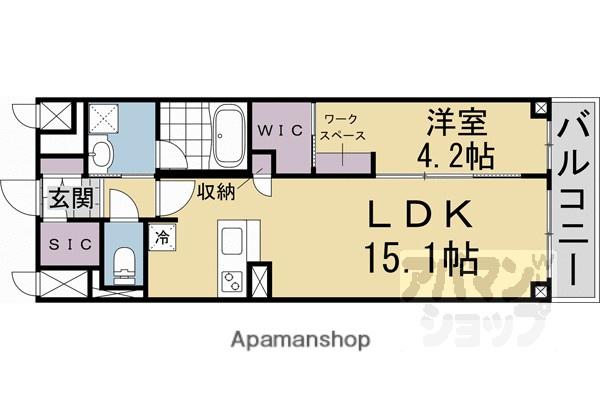 シャーメゾン京都御所西(1LDK/2階)の間取り写真