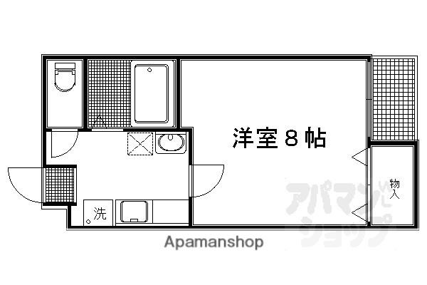 ガーネット御所西(1K/2階)の間取り写真