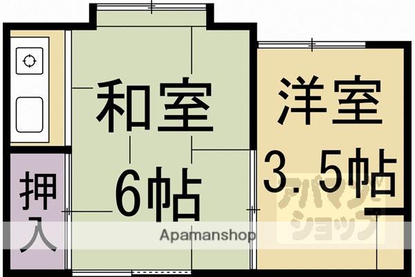 プチハウス等持院(1DK/2階)の間取り写真