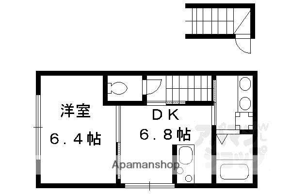 西上善寺町アパートI(1DK/2階)の間取り写真