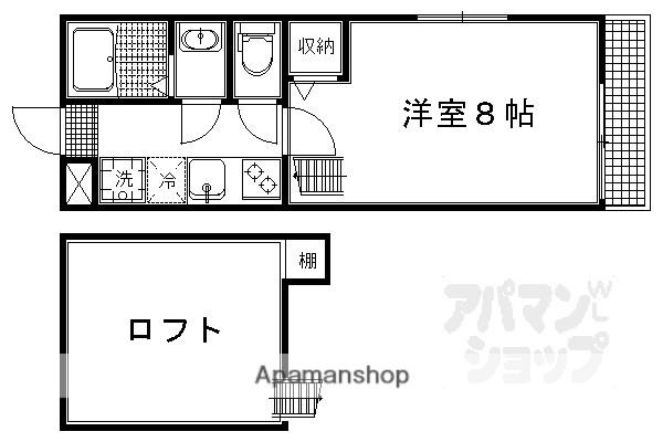 ロフティ芦山寺(1K/3階)の間取り写真