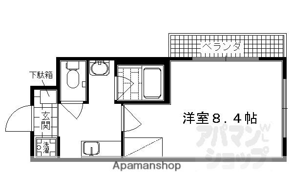 エクセレンス・龍安寺(1K/4階)の間取り写真