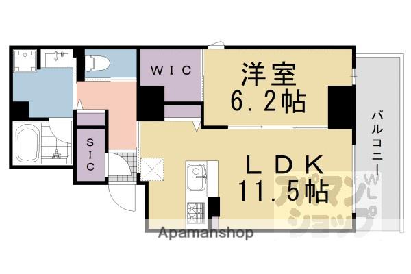 SHA MAISON 御幸町御池(1LDK/2階)の間取り写真