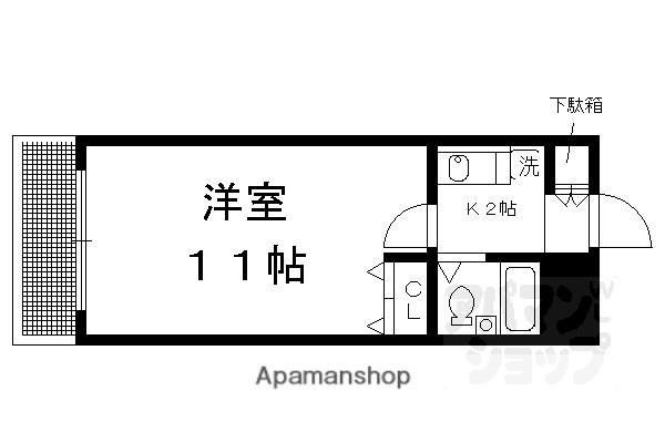 風良都II番館(1K/5階)の間取り写真