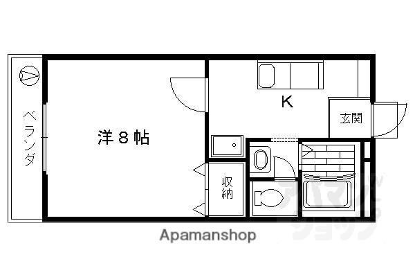 ルミエール小林(1K/1階)の間取り写真