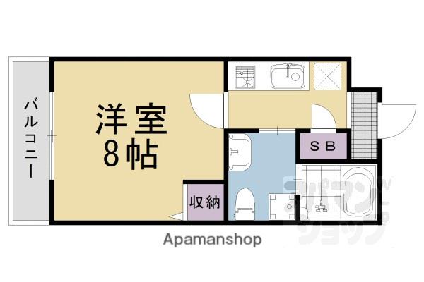 GLADVIS二条式部(1K/4階)の間取り写真