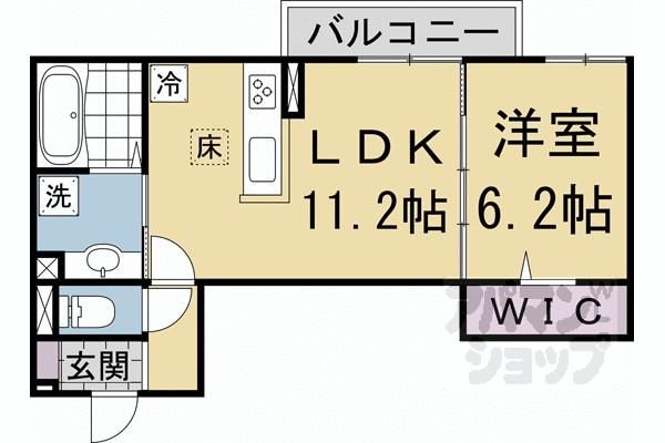 VRAI SOLEIL(1LDK/1階)の間取り写真