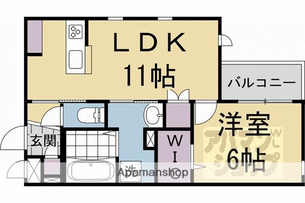 アップルコート北山(1LDK/2階)の間取り写真