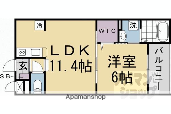 アーバンコート堀川西(1LDK/4階)の間取り写真