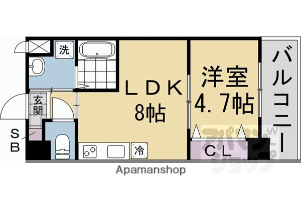 GRAND NAVIRE 京都二条(1LDK/5階)の間取り写真