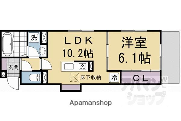 D-ROOM壬生森町(1LDK/2階)の間取り写真