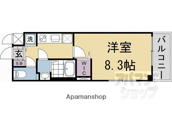 ベラジオ雅び京都洛北ガーデン(1K/2階)の間取り写真