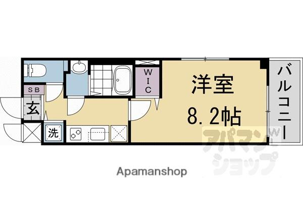ベラジオ雅び京都洛北ガーデン(1K/5階)の間取り写真