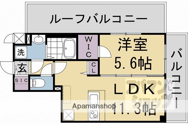 ベラジオ雅び京都洛北ガーデン(1LDK/5階)の間取り写真