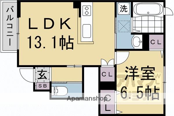 QBTVIII(1LDK/1階)の間取り写真