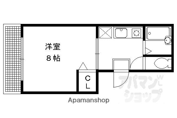 ベルエキップI・II(1K/2階)の間取り写真