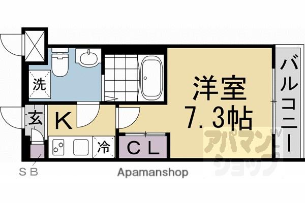 D.CLAREST CREST TAPP 二条(1K/5階)の間取り写真