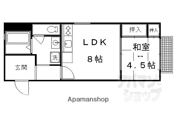 グリーンヴェール大徳寺(1LDK/2階)の間取り写真
