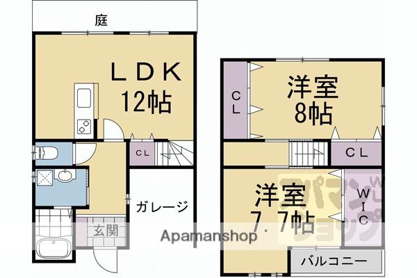 京都市烏丸線 鞍馬口駅 徒歩18分 2階建 築13年(2LDK)の間取り写真