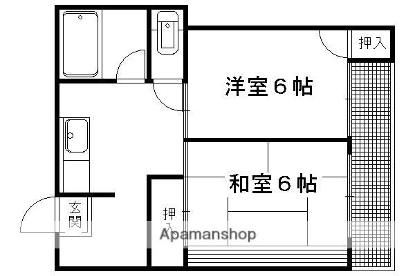 紫竹ハイム(2DK/4階)の間取り写真