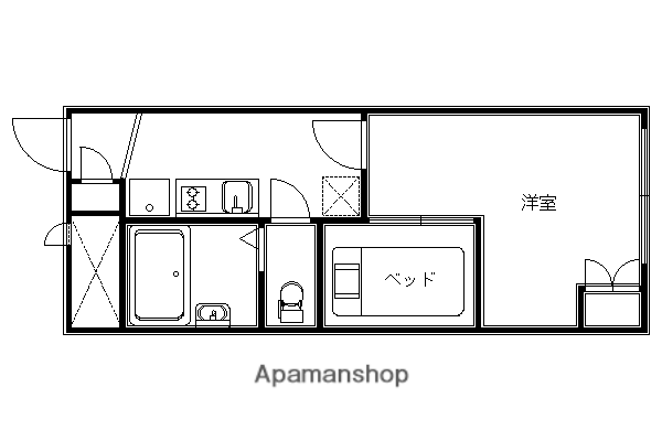 レオパレスウエストI(1K/2階)の間取り写真