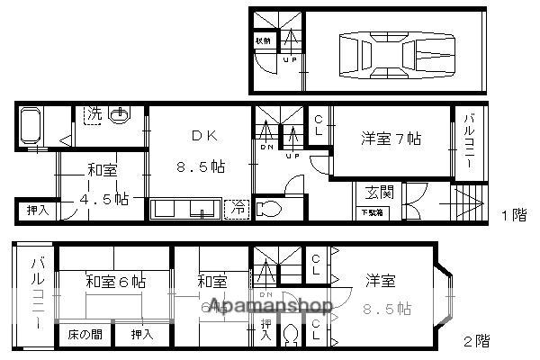 京都市烏丸線 北山駅(京都) 徒歩43分 3階建 築28年(5LDK)の間取り写真