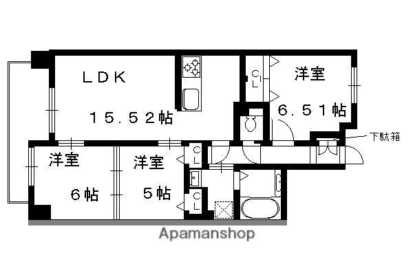 CEDARFOREST京都北山(3LDK/3階)の間取り写真