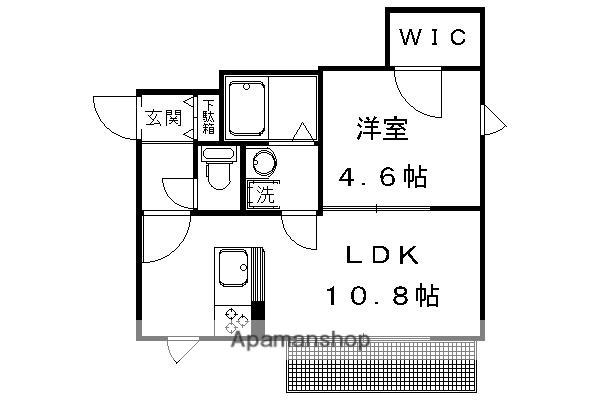 ガスパール鷹峯(1LDK/1階)の間取り写真