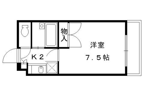 カーサフォレスト西賀茂(1K/2階)の間取り写真