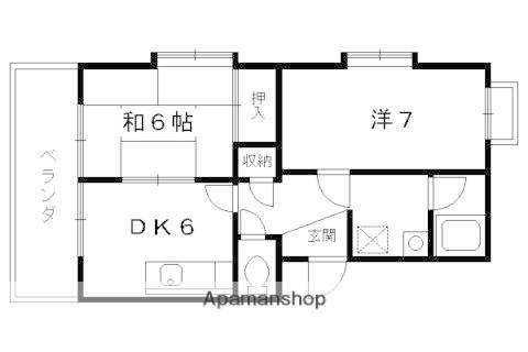 ピアレス千本(2DK/2階)の間取り写真