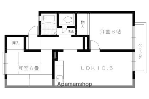 セジュール津ノ国(2LDK/2階)の間取り写真