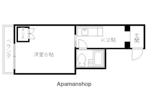 ヴィラージュ白梅町(1K/1階)の間取り写真