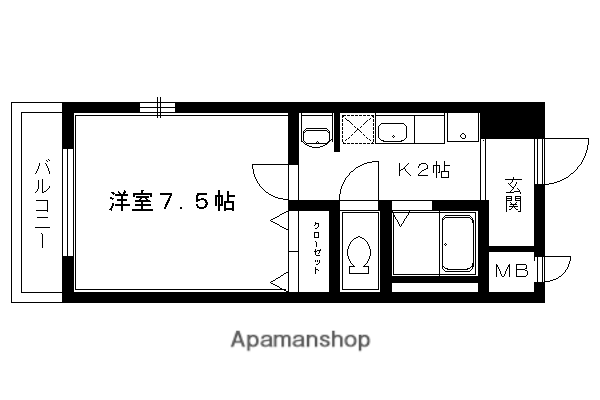メゾンリーヴ(1K/1階)の間取り写真
