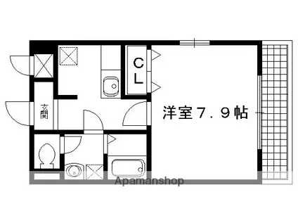 スクエア北山(1K/2階)の間取り写真