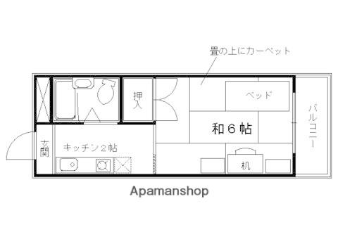ルミナス一条(1K/1階)の間取り写真