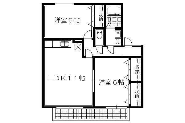 シャルマン(2LDK/1階)の間取り写真