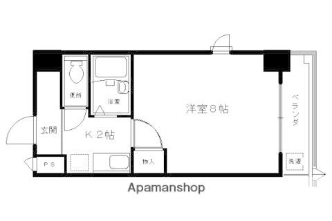 エスパレス御前(1K/4階)の間取り写真