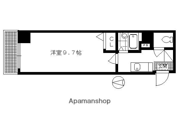 ビクトワール二条(1K/3階)の間取り写真