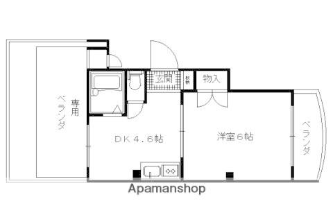 シャトレ一条(1DK/4階)の間取り写真