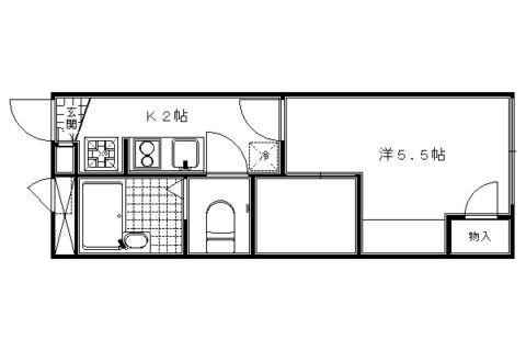 レオパレススカイブルー(1K/1階)の間取り写真
