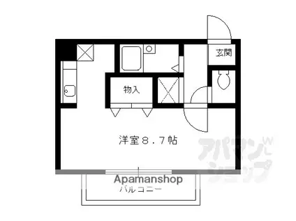 プレサンス京都御所西(ワンルーム/7階)の間取り写真